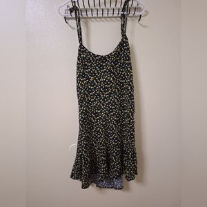 Wild Fable Black and Yellow Ruffled Mini Dress